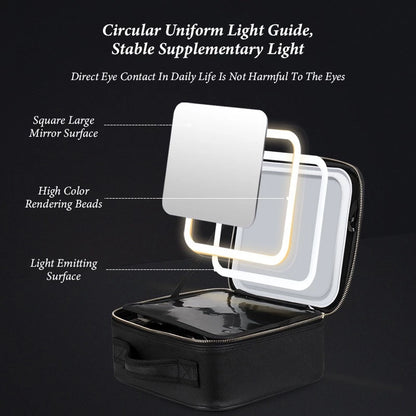 Makeup Bag with LED Mirror