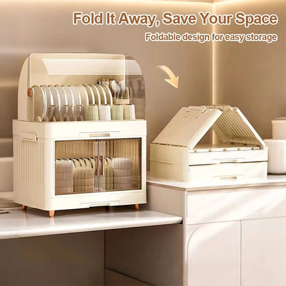 Foldable Dish Rack with Cover