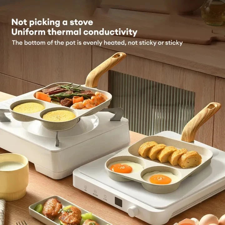 3-in-1 White Multi-Section Nonstick Grill Pan