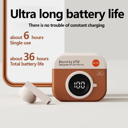 Waterproof Retro Hi-Fi Wireless Bluetooth Earphones with Noise Cancelling