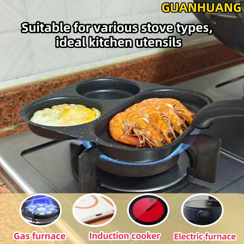 3-in-1 White Multi-Section Nonstick Grill Pan