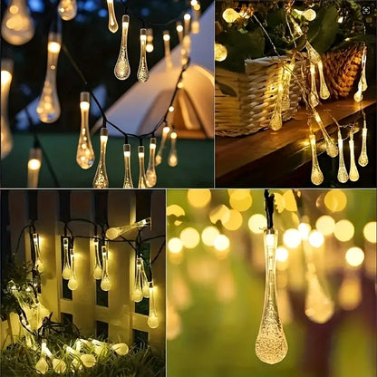 Solar Waterdrop String Christmas Lights (20 LED/5Meters)