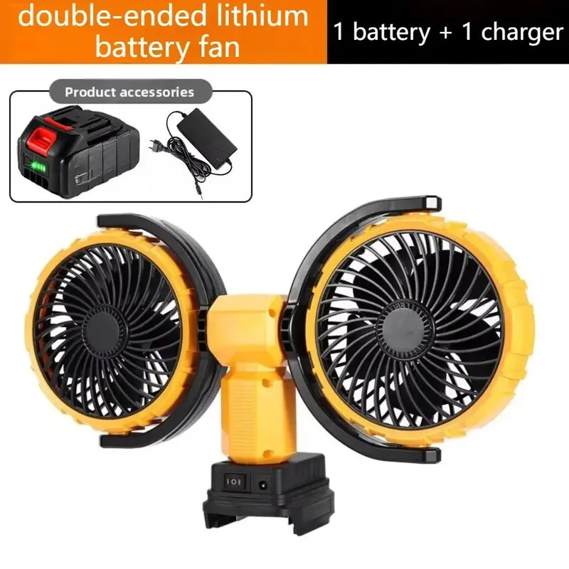 Double Headed Lithium Battery Fan