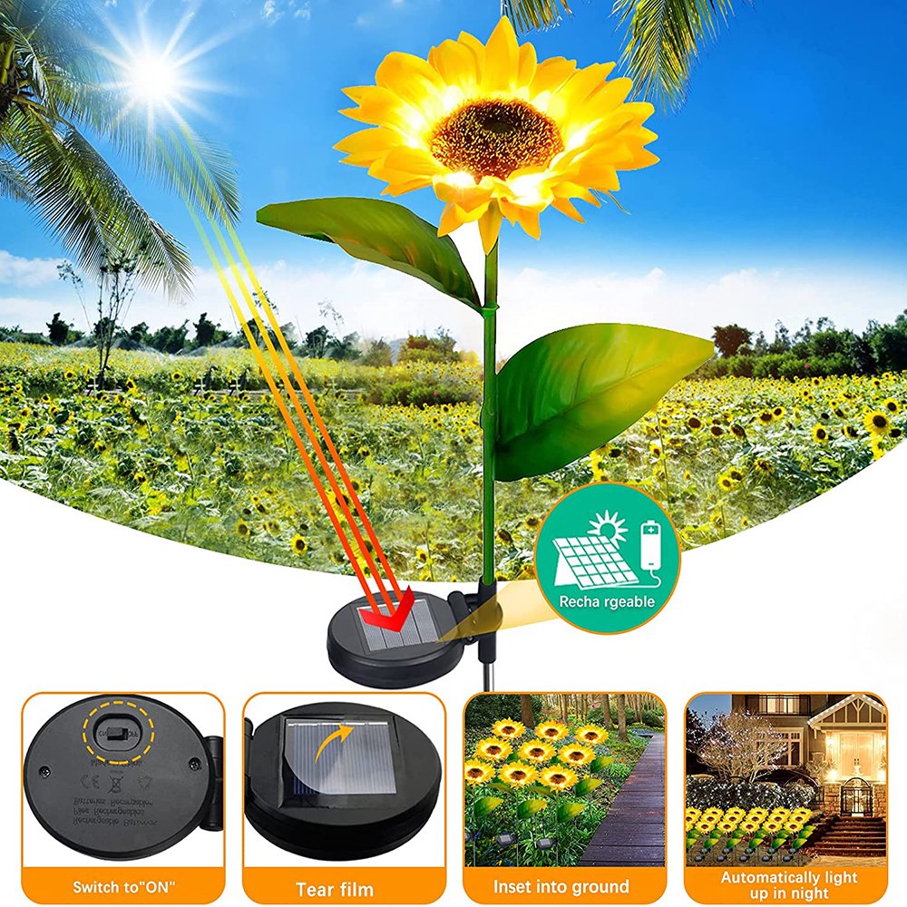 Sunflower Solar Outdoor Lights