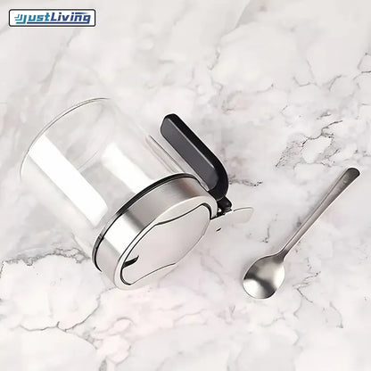 Stainless Steel Spice Jar with Spoon