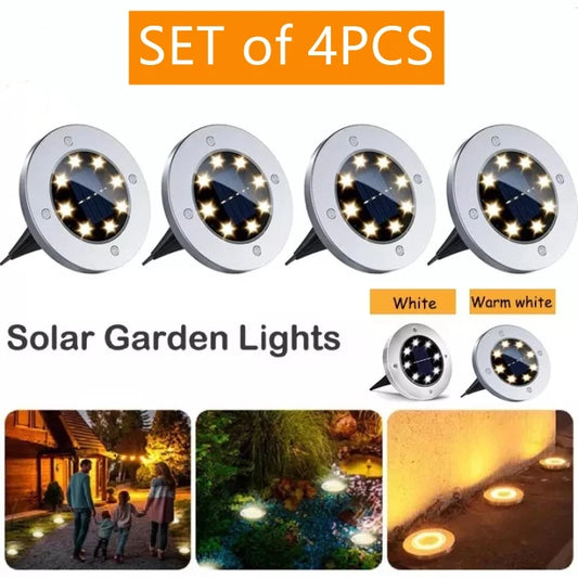 4PCS Solar 8 LED Ground Light