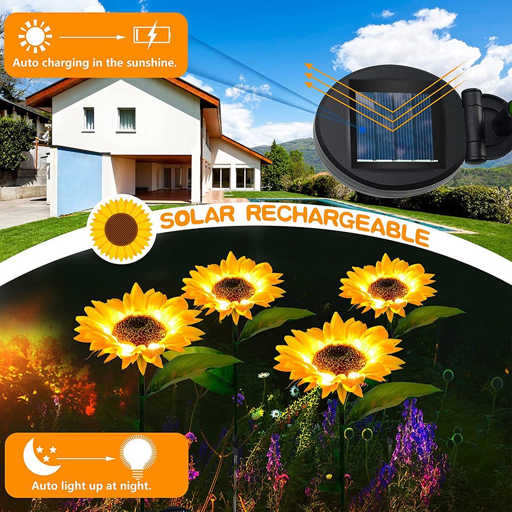 Sunflower Solar Outdoor Lights