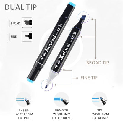 80pcs Dual Tip Alcohol Marker