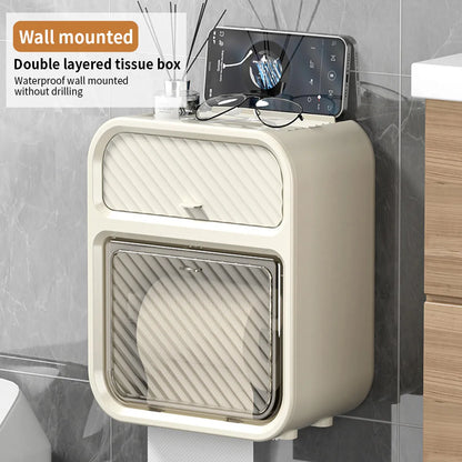 Wall Mounted Tissue Holder & Storage Box