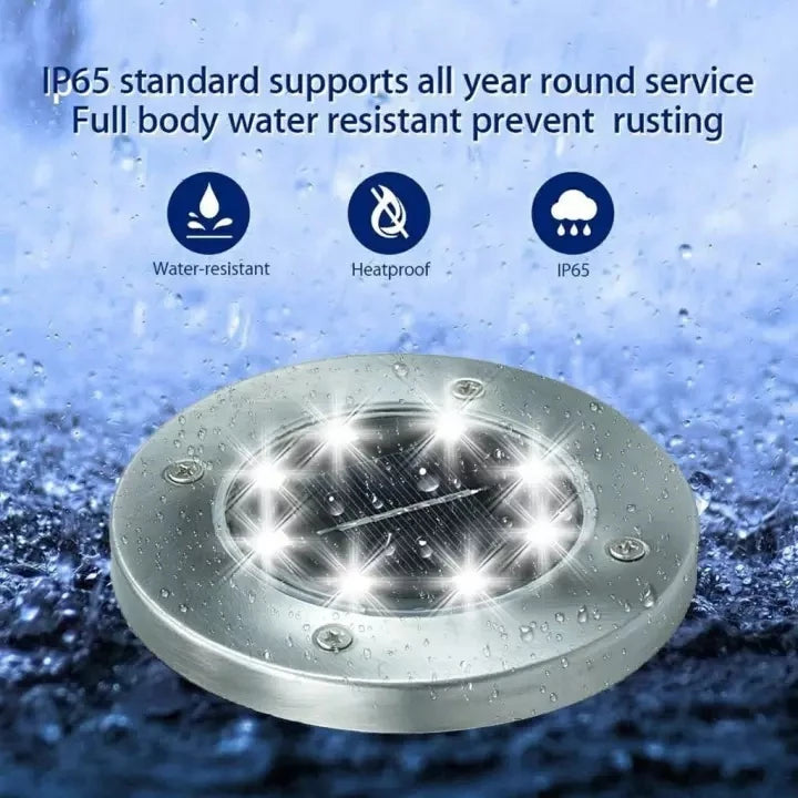 4PCS Solar 8 LED Ground Light