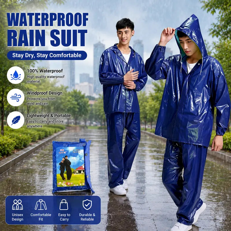 Unisex Pants and Jacket Raincoat Set