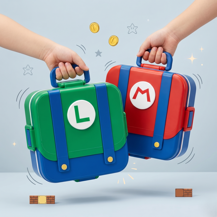 Super Mario and Luigi Character-Themed Bento Lunch Box