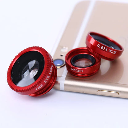 Universal 3in1 Fish Eye + Wide Angle + Macro Camera Mobile Phone Clip-on Lens
