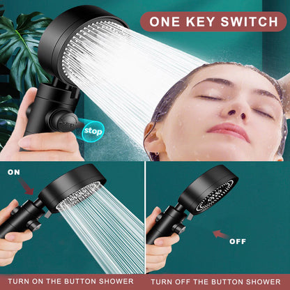 3-Piece Black Shower Head Set