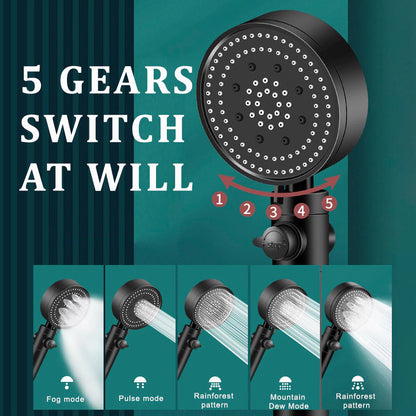 3-Piece Black Shower Head Set