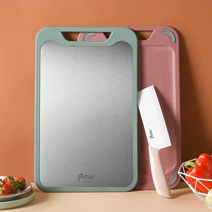 DOUBLE SIDED STAINLESS STEEL CUTTING BOARD