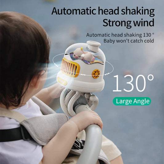 Automatic Oscillating Fan with Flexible Tripod & Night Light