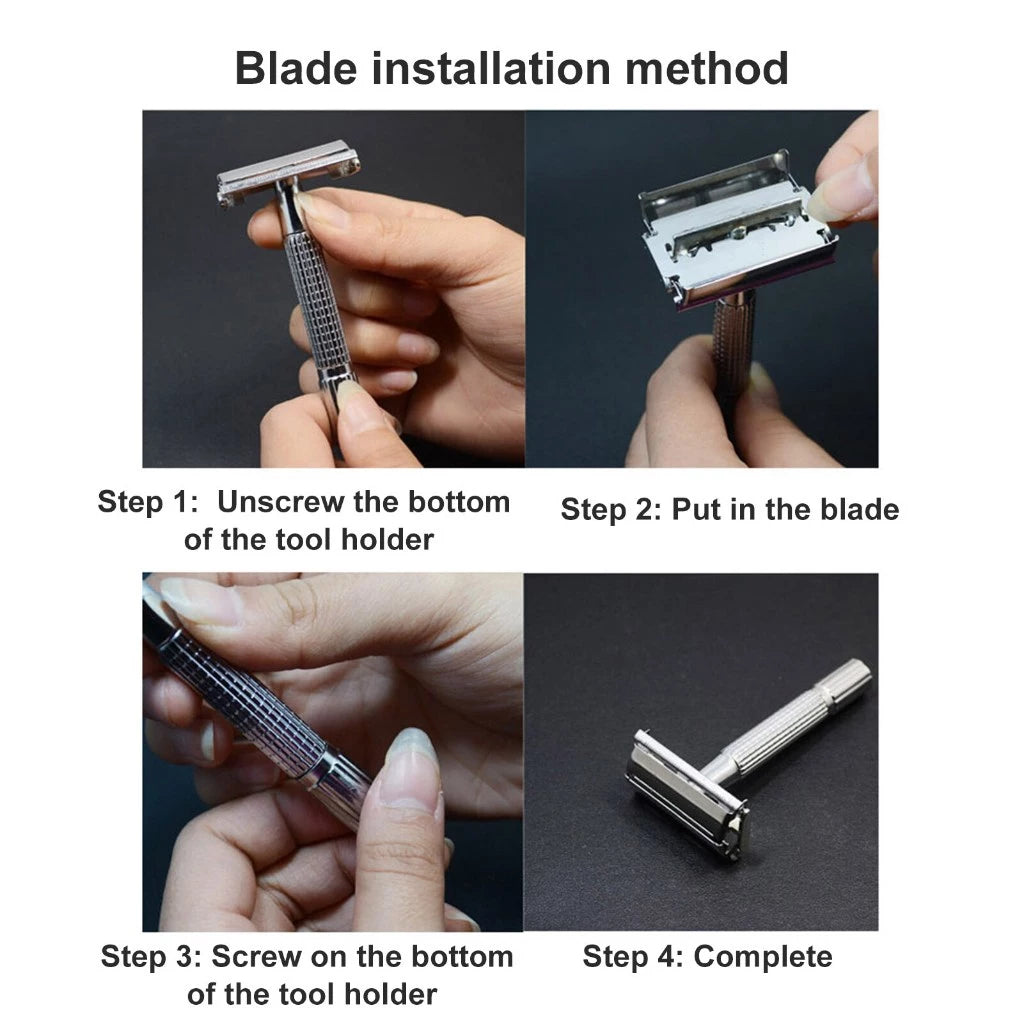Manual Classic Stainless Steel Double Edge Safety Shaver Set