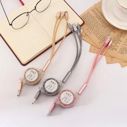 3 IN 1 Retractable USB Fast Charging Cable