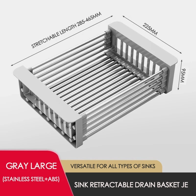 Adjustable Dish Drainer – Stainless Steel Extendable Sink Rack