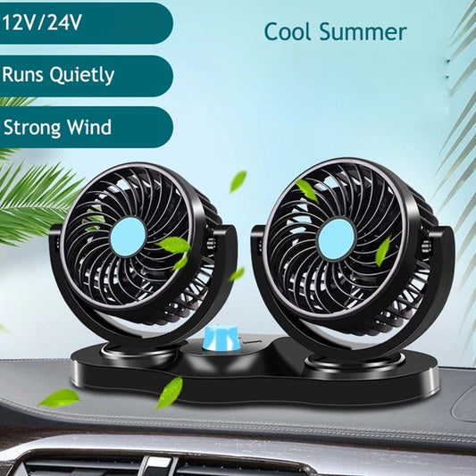 12V/24V 360 Degree All-Round Adjustable Car Dual Head Fan