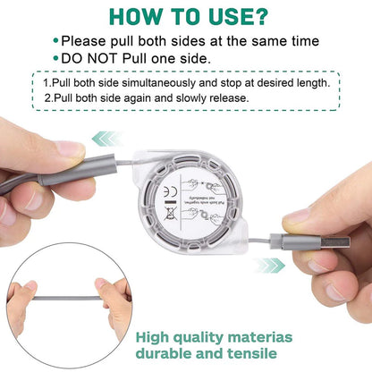 3 IN 1 Retractable USB Fast Charging Cable