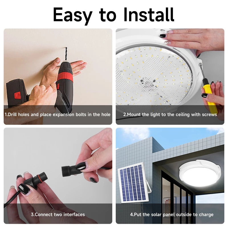 Solar Ceiling Light with Remote Control