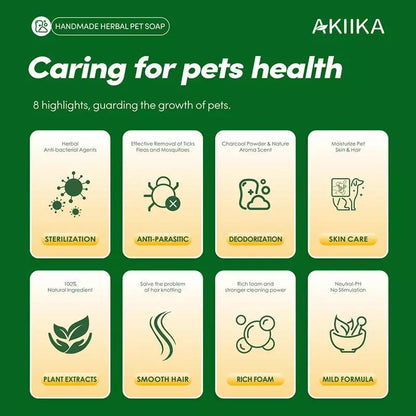 AKIIKA Herbal Pet Soap, Shampoo and Spray