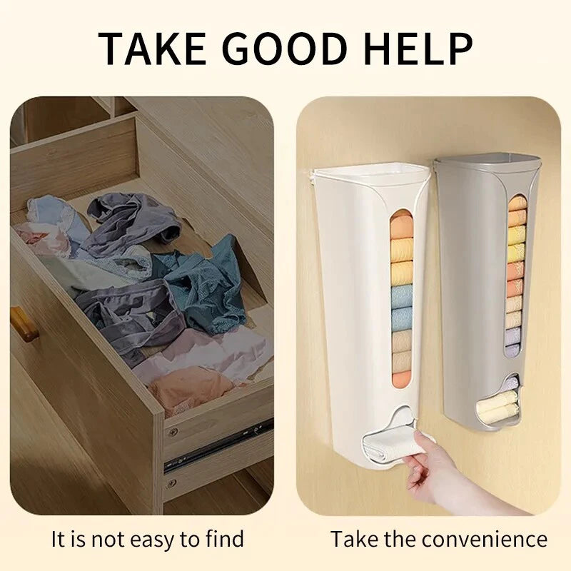 Wall Mounted Pull-Out Underwear and Socks Storage Box