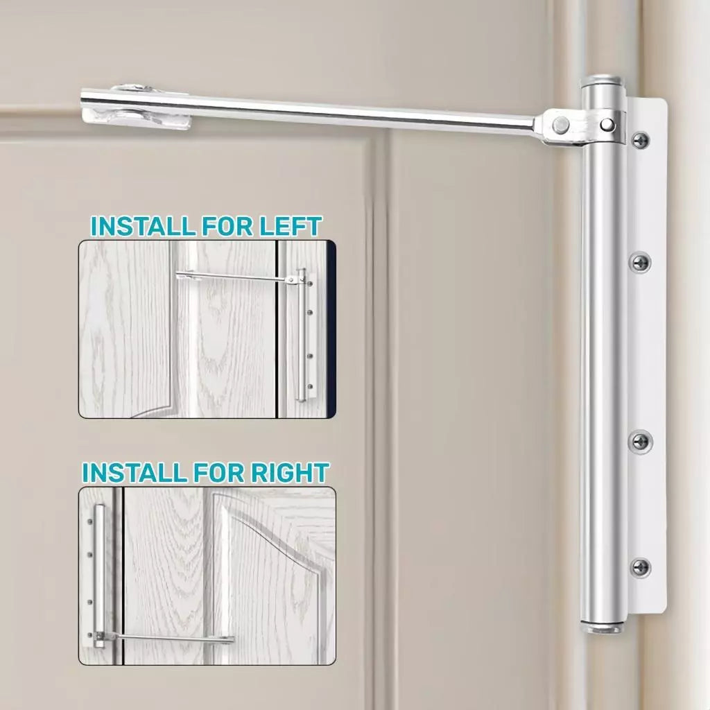Automatic Door Closer with Adjustable Strength and Silent Stainless Steel Mechanism