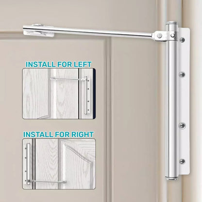 Automatic Door Closer with Adjustable Strength and Silent Stainless Steel Mechanism
