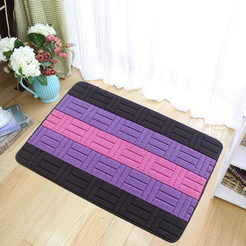 Modern Style Striped Pattern Anti-Slip Doormat
