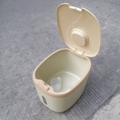 Insect-Proof Mocha Rice Storage Barrel Dispenser with Measuring Cup