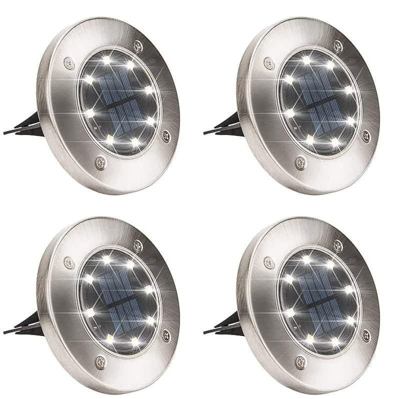 4PCS Solar 8 LED Ground Light