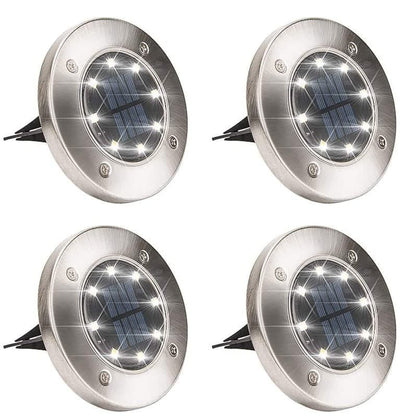 4PCS Solar 8 LED Ground Light