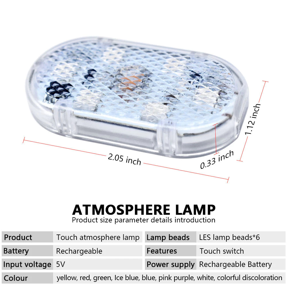 USB Rechargeable Magnetic Car LED Touch Light