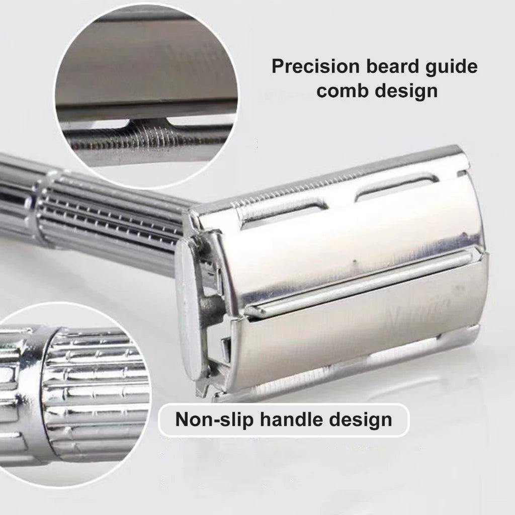 Manual Classic Stainless Steel Double Edge Safety Shaver Set