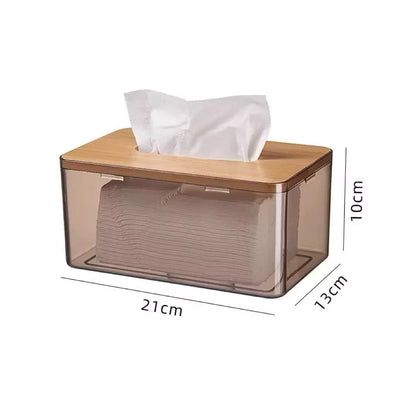 Minimalist Tissue Holder with Bamboo Lid