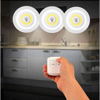 LED Pin Light with Remote Control Set of 3