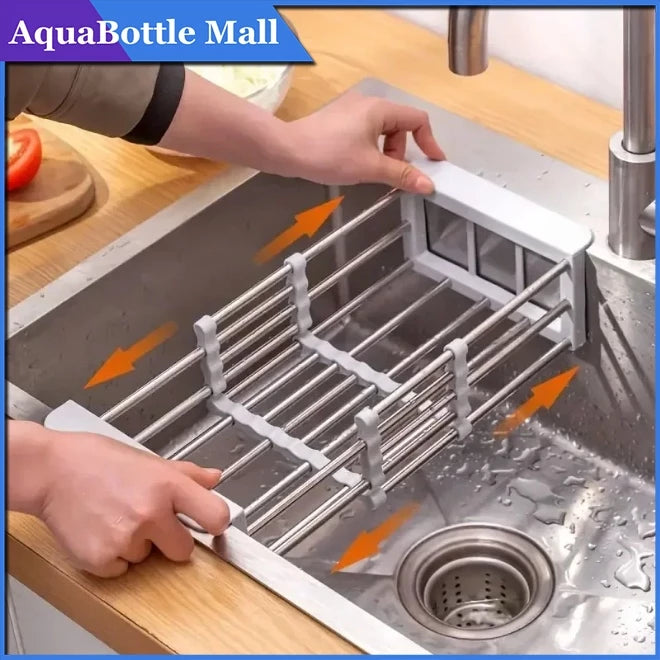 Adjustable Dish Drainer – Stainless Steel Extendable Sink Rack