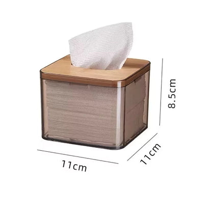 Minimalist Tissue Holder with Bamboo Lid
