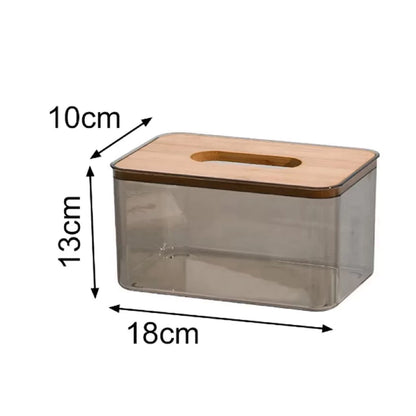Minimalist Tissue Holder with Bamboo Lid
