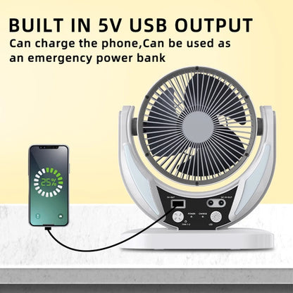 Solar Rechargeable Emergency Fan with LED Light