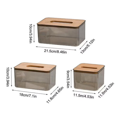 Minimalist Tissue Holder with Bamboo Lid