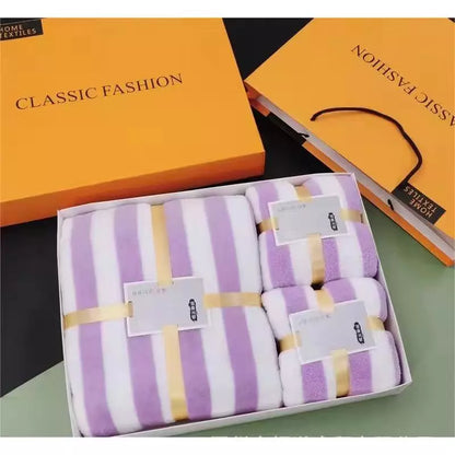 3 in 1 Bath Towel Microfiber Coral Velvet Water Absorption Towels With Gift Box