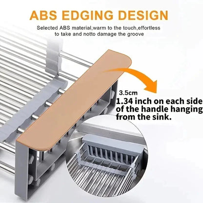 Adjustable Dish Drainer – Stainless Steel Extendable Sink Rack