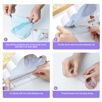 DIY Tulip Cloud LED Mirror Lamp