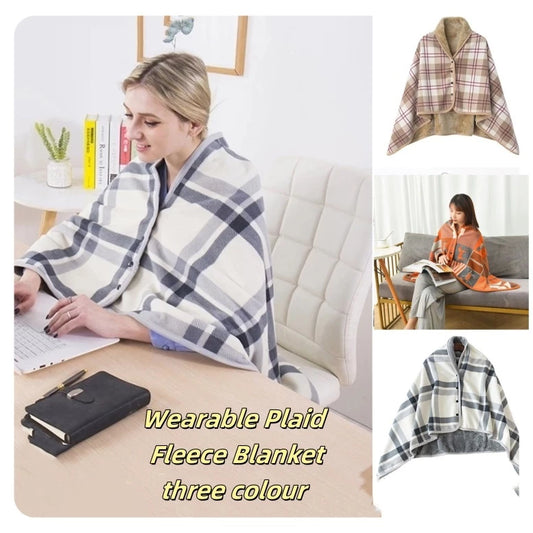 Wearable Plaid Fleece Blanket
