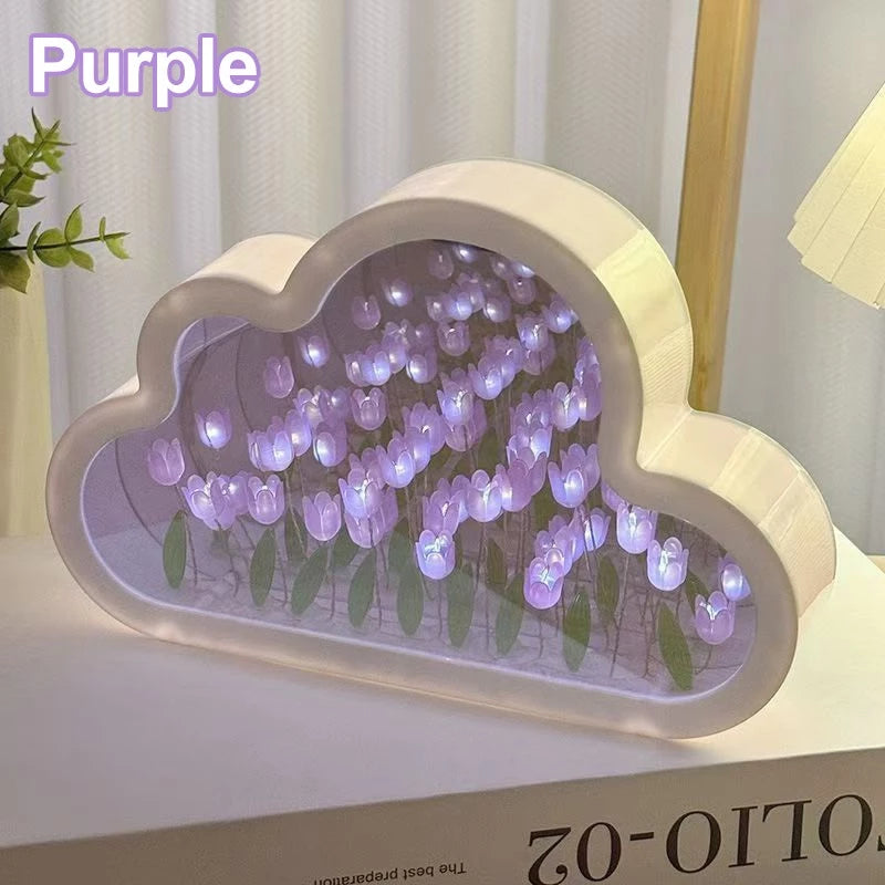 DIY Tulip Cloud LED Mirror Lamp