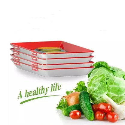 Stackable Food Preservation Tray with Elastic Lid